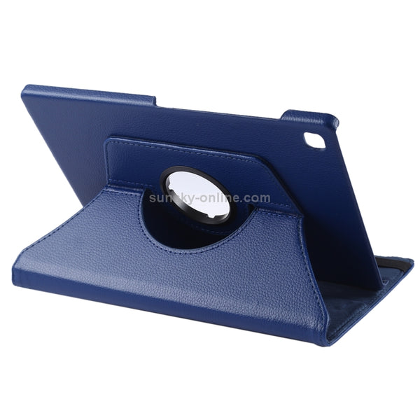 Litchi Texture Horizontal Flip 360 Degrees Rotation Leather Case for Galaxy Tab S5e 10...(Dark Blue)