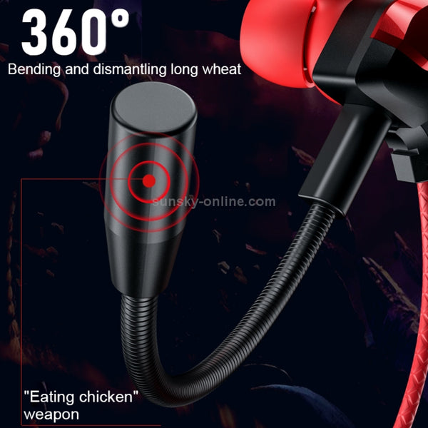 WK ET-Y30 ET Series 3.5mm Elbow In-ear Wired Wire-control Gaming Earphone with Microphone (Red)