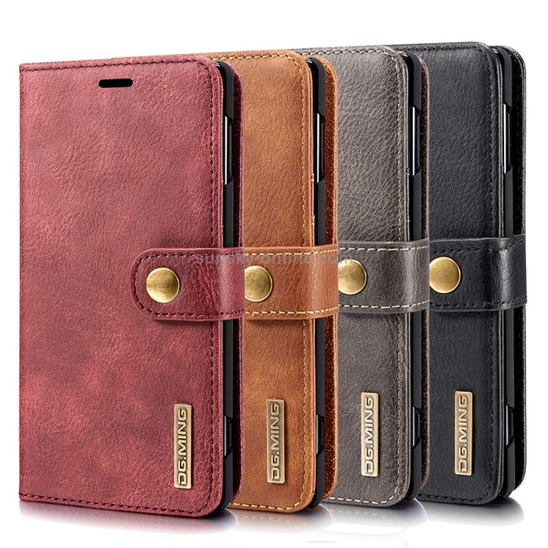 DG.MING Crazy Horse Texture Flip Detachable Magnetic Leather Case for Galaxy Note 9, with ...(Brown)