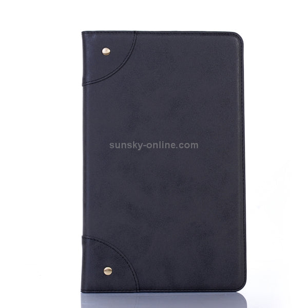 Retro Book Style Horizontal Flip Leather Case for Galaxy Tab A 10.1 (2019) T510 T515, with...(Black)