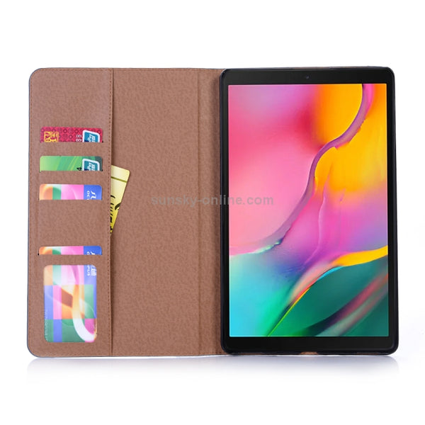 Retro Book Style Horizontal Flip Leather Case for Galaxy Tab A 10.1 (2019) T510 T515, with...(Black)
