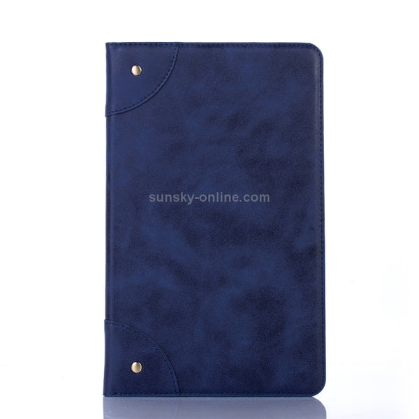 Retro Book Style Horizontal Flip Leather Case for Galaxy Tab A 10.1 (2019) T510 T515, ...(Navy Blue)
