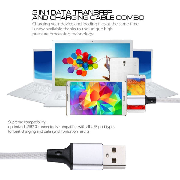 1m 2A Output USB to Micro USB Nylon Weave Style Data Sync Ch