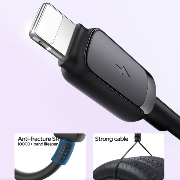 JOYROOM S-AL012A14 Multi-Color Series 2.4A USB to 8 Pin Fast Charging Data Cable, Length:1...(Black)