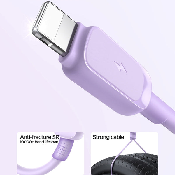 JOYROOM S-AL012A14 Multi-Color Series 2.4A USB to 8 Pin Fast Charging Data Cable, Length:...(Purple)