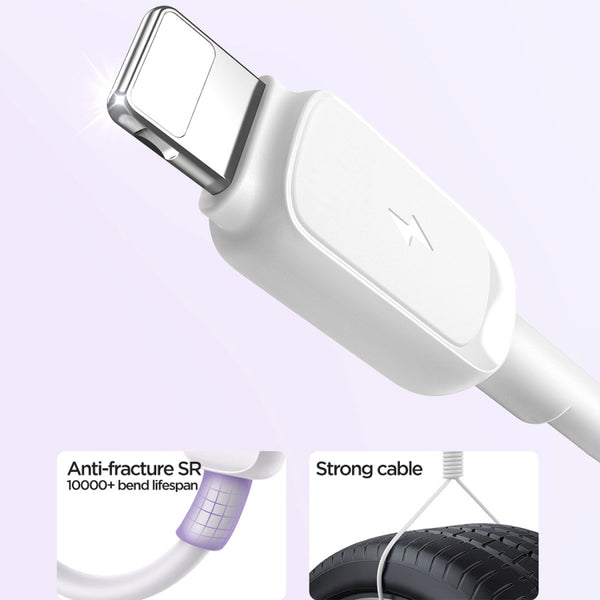 JOYROOM S-AL012A14 Multi-Color Series 2.4A USB to 8 Pin Fast Charging Data Cable, Length:1...(White)