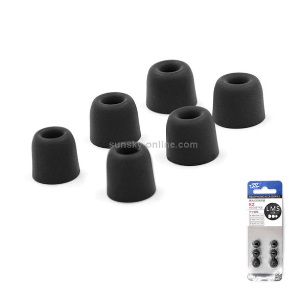 KZ 6 PCS Sound Insulation Noise Cancelling Memory Foam Earbuds Kit for All In-ear Earphone...(Black)