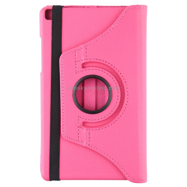 Litchi Texture Rotating ClassicBusiness Horizontal Flip Leather Case for Galaxy Tab A 8...(Rose Red)