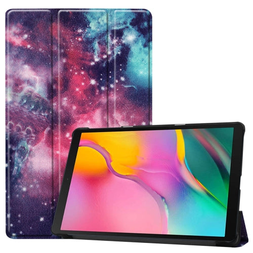 Custer Texture Galaxy Pattern Colored Drawing Horizontal Flip Leather Case for Galaxy Tab A 10.1 ...
