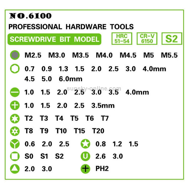 60 in 1 S2 Tool Steel Precision Screwdriver Nutdriver Bit Re
