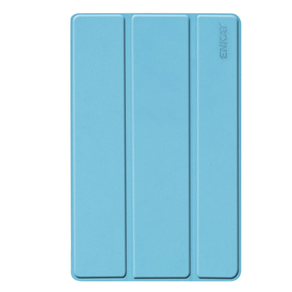 ENKAY PU Leather Plastic Bottom Case with Three-folding Holder for Galaxy Tab A 10.1 ...(Light Blue)