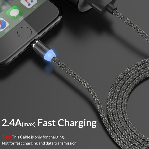 USB to Micro USB Magnetic Metal Connector Nylon Two-color Braided Magnetic Data Cable, Cab...(Black)