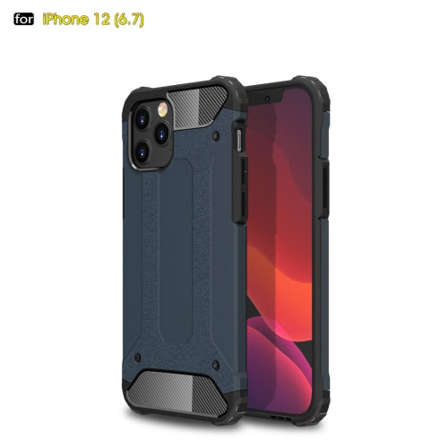 For iPhone 12 Pro Max Magic Armor TPU PC Combination Case(Navy Blue)