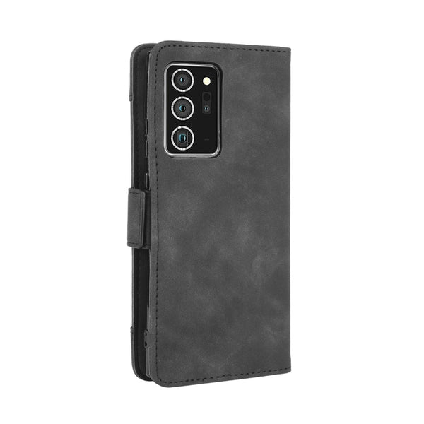 For Samsung Galaxy Note20 Ultra Wallet Style Skin Feel Calf Pattern Leather Case with Sepa...(Black)