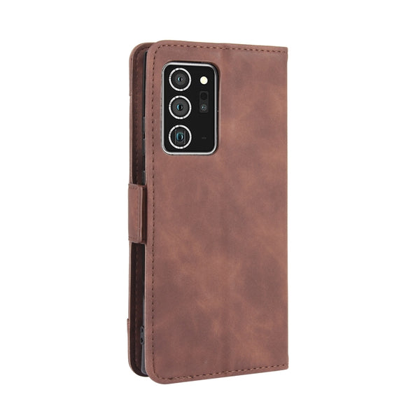 For Samsung Galaxy Note20 Ultra Wallet Style Skin Feel Calf Pattern Leather Case with Sepa...(Brown)
