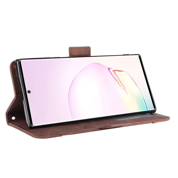 For Samsung Galaxy Note20 Ultra Wallet Style Skin Feel Calf Pattern Leather Case with Sepa...(Brown)