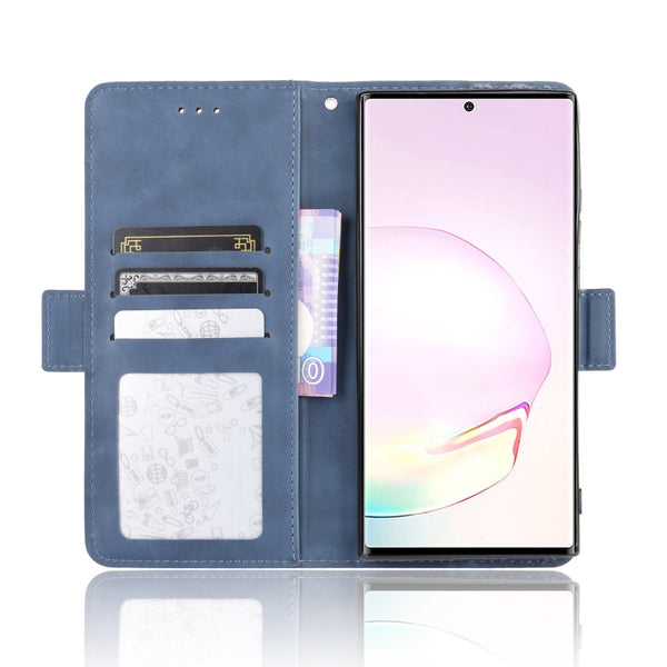 For Samsung Galaxy Note20 Ultra Wallet Style Skin Feel Calf Pattern Leather Case with Separ...(Blue)