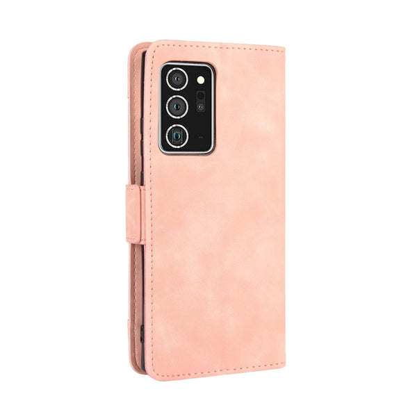 For Samsung Galaxy Note20 Ultra Wallet Style Skin Feel Calf Pattern Leather Case with Separ...(Pink)