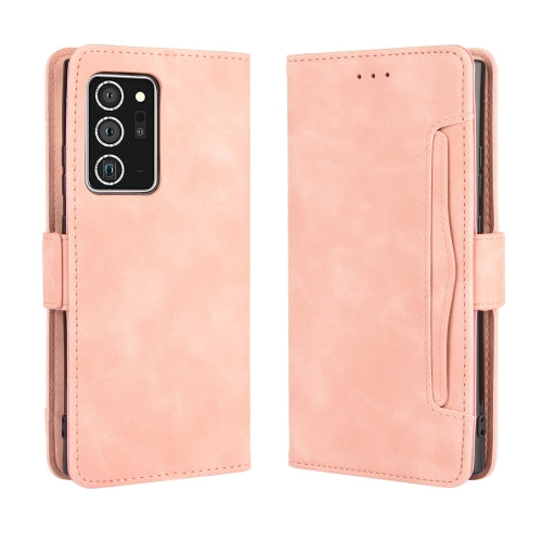 For Samsung Galaxy Note20 Ultra Wallet Style Skin Feel Calf Pattern Leather Case with Separ...(Pink)