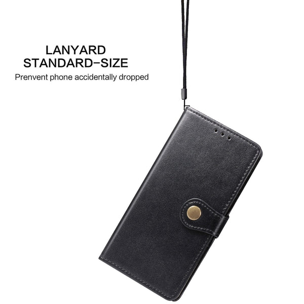 For Huawei Enjoy 10E Retro Solid Color Leather Buckle Phone
