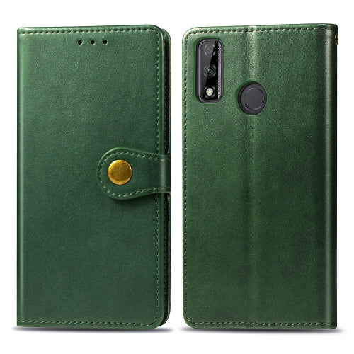 For Huawei Y8S Retro Solid Color Leather Buckle Phone Case w