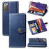 For Samsung Galaxy Note 20 Ultra Retro Solid Color Leather Buckle Phone Case with Lanyard &...(Blue)