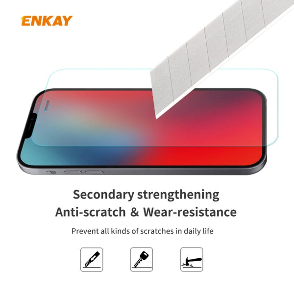 For iPhone 12 12 Pro ENKAY Hat-Prince 0.26mm 9H 2.5D Curved Edge Explosion-proof Tempered Glass F...