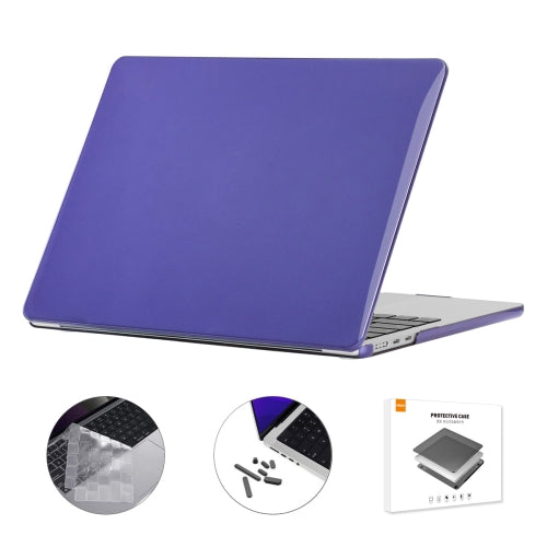 For MacBook Air 13.6 2022 A2681 EU Version ENKAY 3 in 1 Crystal Laptop Case with TPU...(Deep Purple)