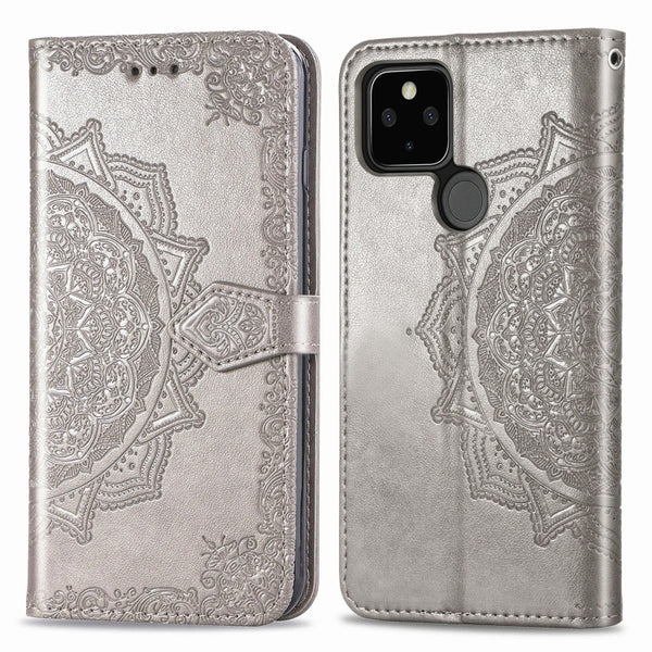 For Google Pixel 4a 5G Halfway Mandala Embossing Pattern Hor