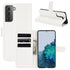 For Samsung Galaxy S21 5G Litchi Texture Horizontal Flip Protective Case with Holder & Car...(White)