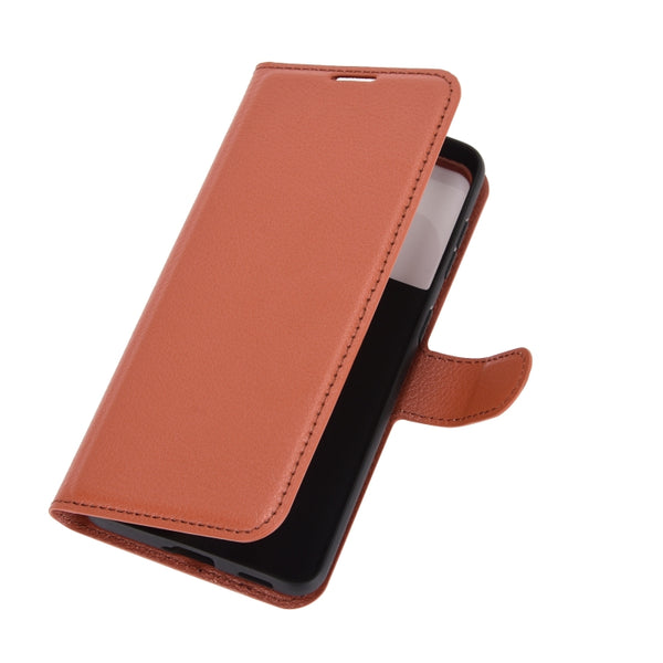 For Samsung Galaxy S21 5G Litchi Texture Horizontal Flip Protective Case with Holder & Car...(Brown)