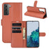 For Samsung Galaxy S21 5G Litchi Texture Horizontal Flip Protective Case with Holder & Car...(Brown)