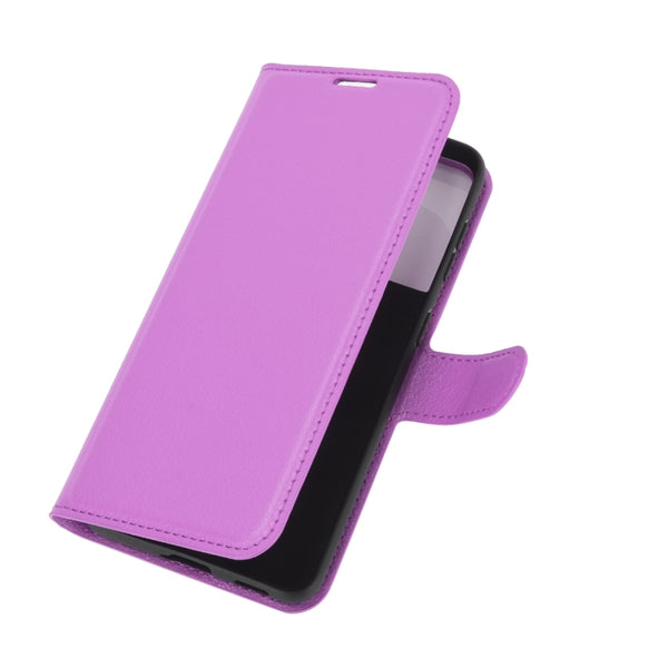 For Samsung Galaxy S21 5G Litchi Texture Horizontal Flip Protective Case with Holder & Ca...(Purple)