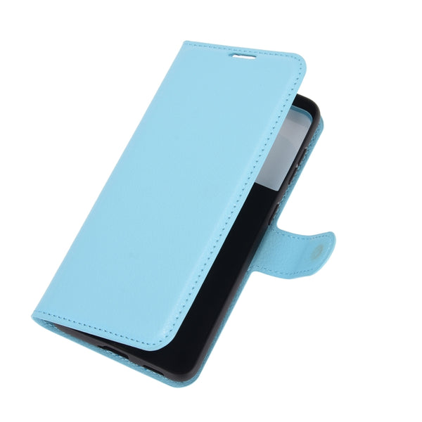 For Samsung Galaxy S21 5G Litchi Texture Horizontal Flip Protective Case with Holder & Card...(Blue)