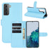 For Samsung Galaxy S21 5G Litchi Texture Horizontal Flip Protective Case with Holder & Card...(Blue)