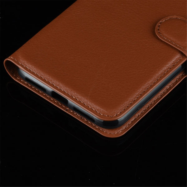 For Samsung Galaxy S21 5G Litchi Texture Horizontal Flip Protective Case with Holder & Car...(Brown)