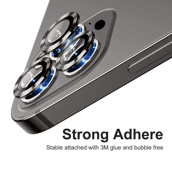 For iPhone 12 Pro ENKAY Hat-Prince Aluminium Alloy Tempered Glass Camera Lens Cover Full C...(Black)