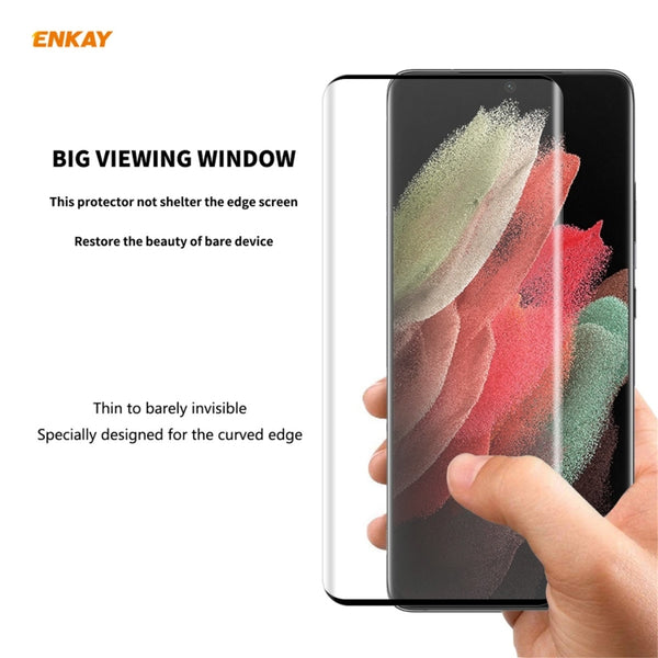 For Samsung Galaxy S21 Ultra 1pc ENKAY Hat-Prince 0.26mm 9H 3D Explosion-proof Full Screen Curved...