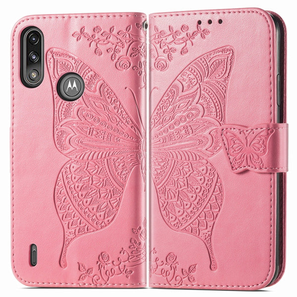 For Motorola Moto E7 Power Butterfly Love Flower Embossed Ho