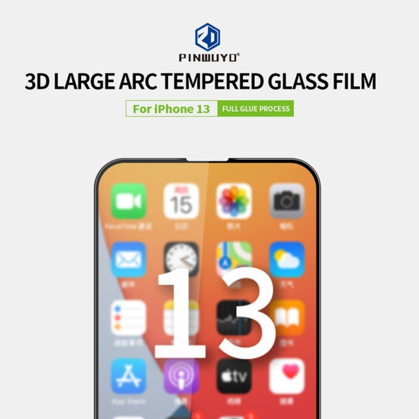 For iPhone 13 13 Pro PINWUYO 9H 3D Curved Full Screen Explosion-proof Tempered Glass Film(Black)