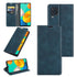 For Samsung Galaxy M32 Retro-skin Business Magnetic Suction Leather Case with Holder &...(Dark Blue)