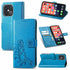 For iPhone 13 Pro Four-leaf Clover Clasp Embossed Buckle Mobile Phone Protection Leather Ca...(Blue)