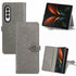For Samsung Galaxy Z Fold3 Mandala Flower Embossed Horizontal Flip Leather Case with Holder...(Grey)