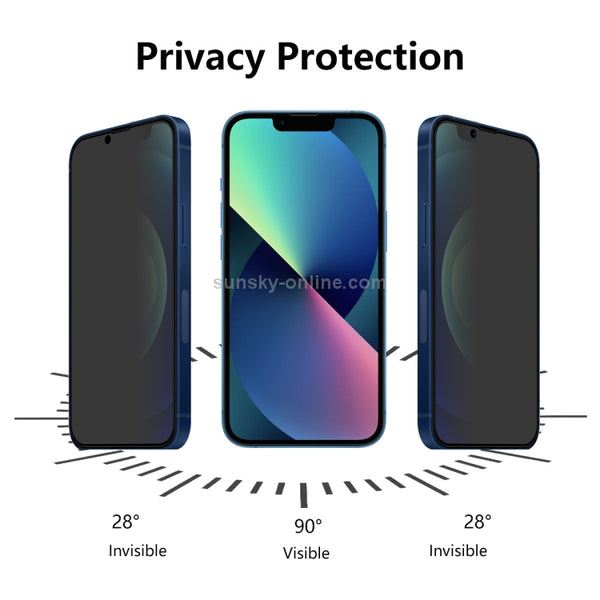 For iPhone 13 mini ENKAY Hat-Prince Full Coverage 28 Degree Privacy Screen Protector Anti-spy Tem...