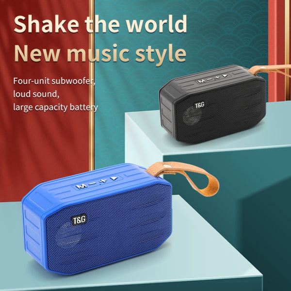 T&G TG296 Portable Wireless Bluetooth 5.0 Speaker Support TF Card FM 3.5mm AUX U-Disk Hands...(Blue)