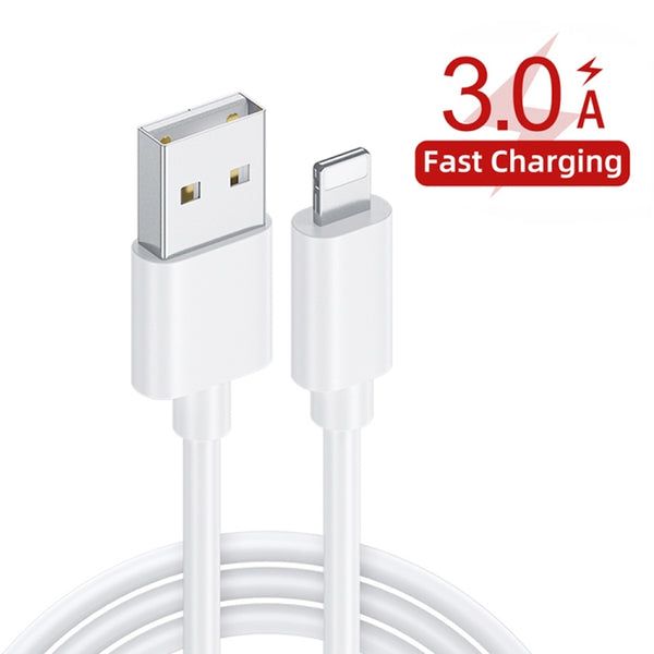 PD25W USB-C Type-C QC3.0 USB Dual Ports Fast Charger with USB to 8 Pin Data Cable, EU Plug(White)