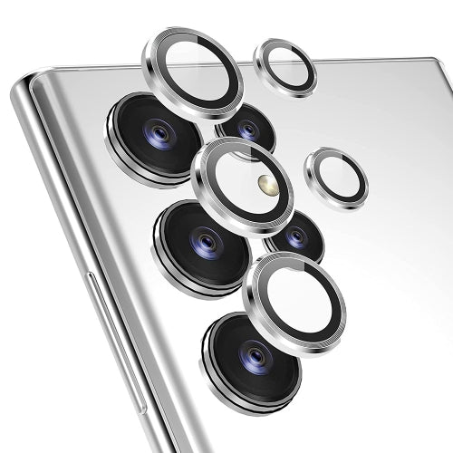 For Samsung Galaxy S22 Ultra 5G ENKAY Aluminium Alloy Tempered Glass Camera Lens Cover(Silver)