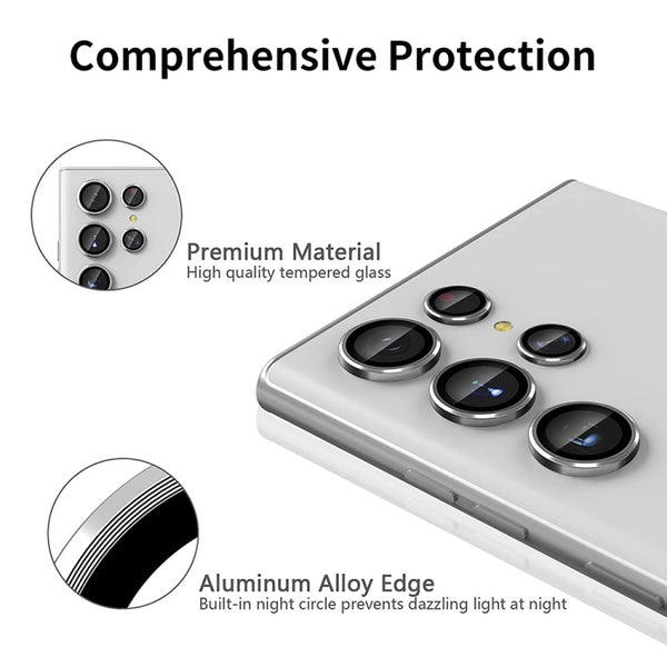 For Samsung Galaxy S22 Ultra 5G ENKAY Aluminium Alloy Tempered Glass Camera Lens Cover(Silver)