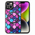 For iPhone 14 Colored Drawing Leather Back Cover Magsafe Phone Case(Purple Scales)