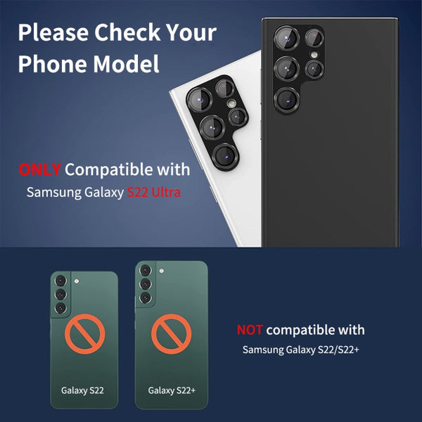 For Samsung Galaxy S22 Ultra ENKAY 9H Rear Camera Lens Aluminium Alloy Tempered Glass...(Rime Green)